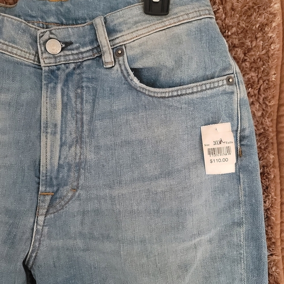 Acne Studio Light Blue Straight Leg Jeans with Subtle Fading | Size 28 X 32 - Picture 12 of 15